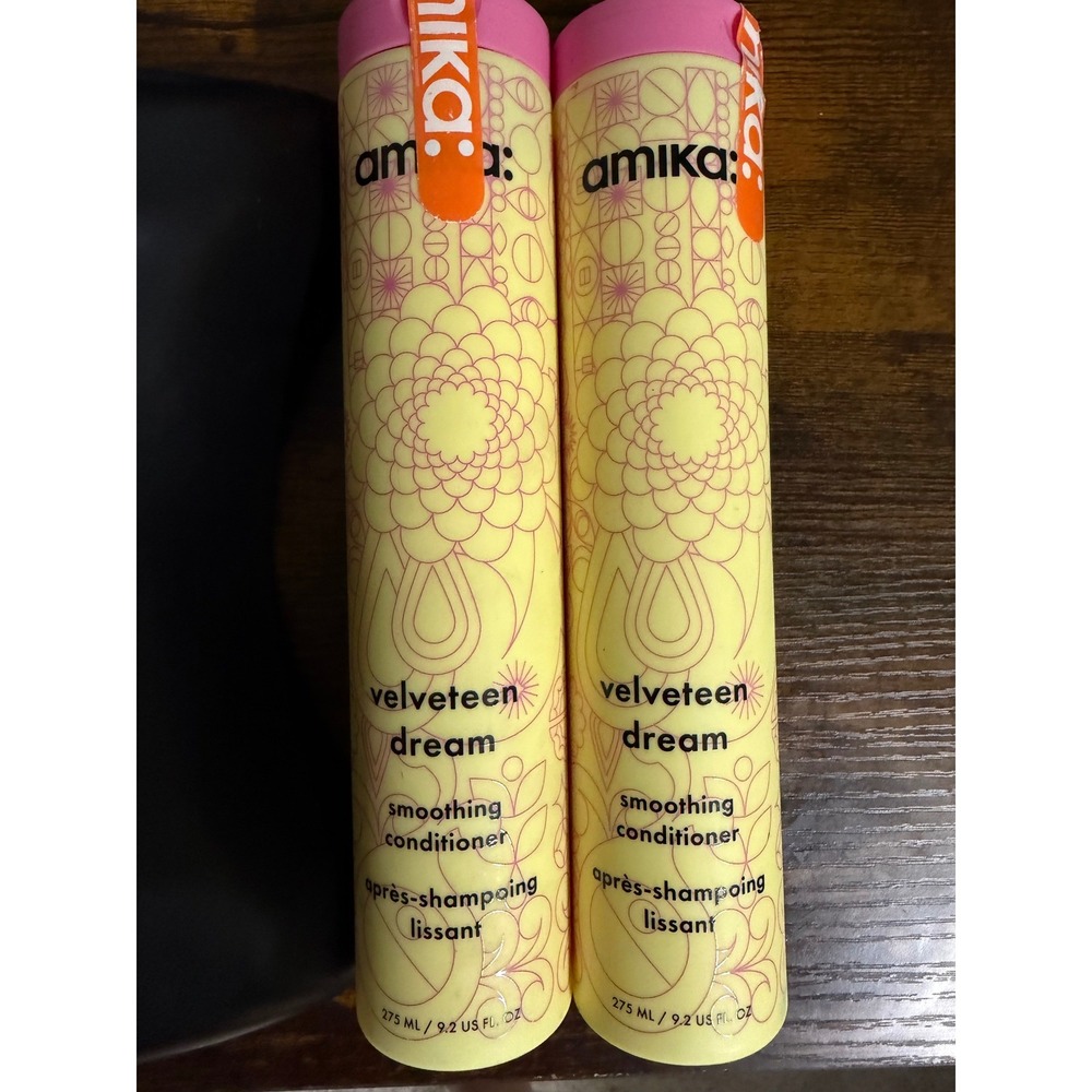 Amika Velveteen Dream Smoothing Conditioner 9.2 oz Set of 2 Anti Frizz Hydrating